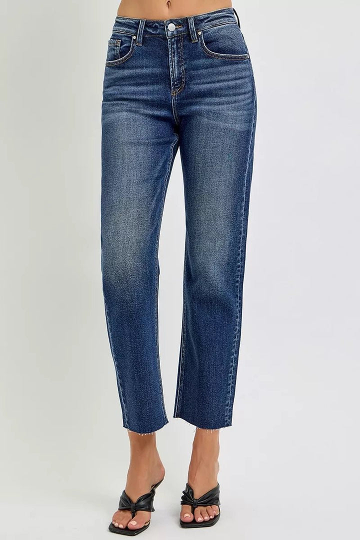 RISEN High Rise Slim Barrel Jeans - AMVIM