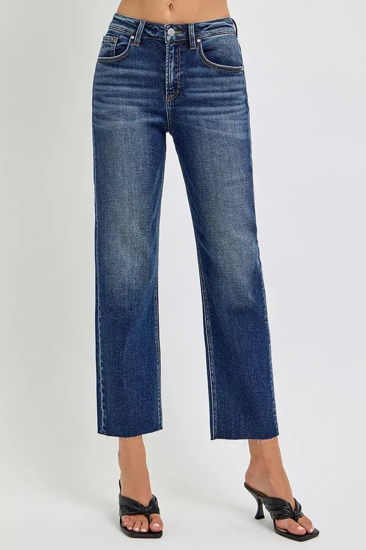 RISEN High Rise Slim Barrel Jeans - AMVIM