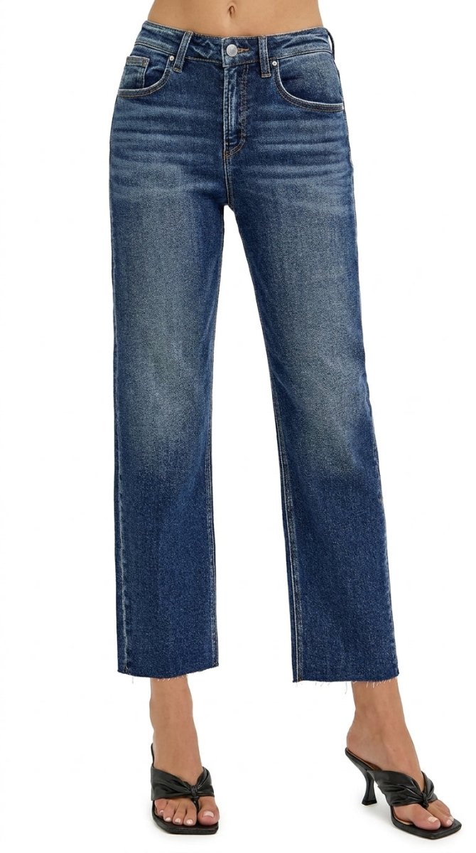 RISEN High Rise Slim Barrel Jeans - AMVIM