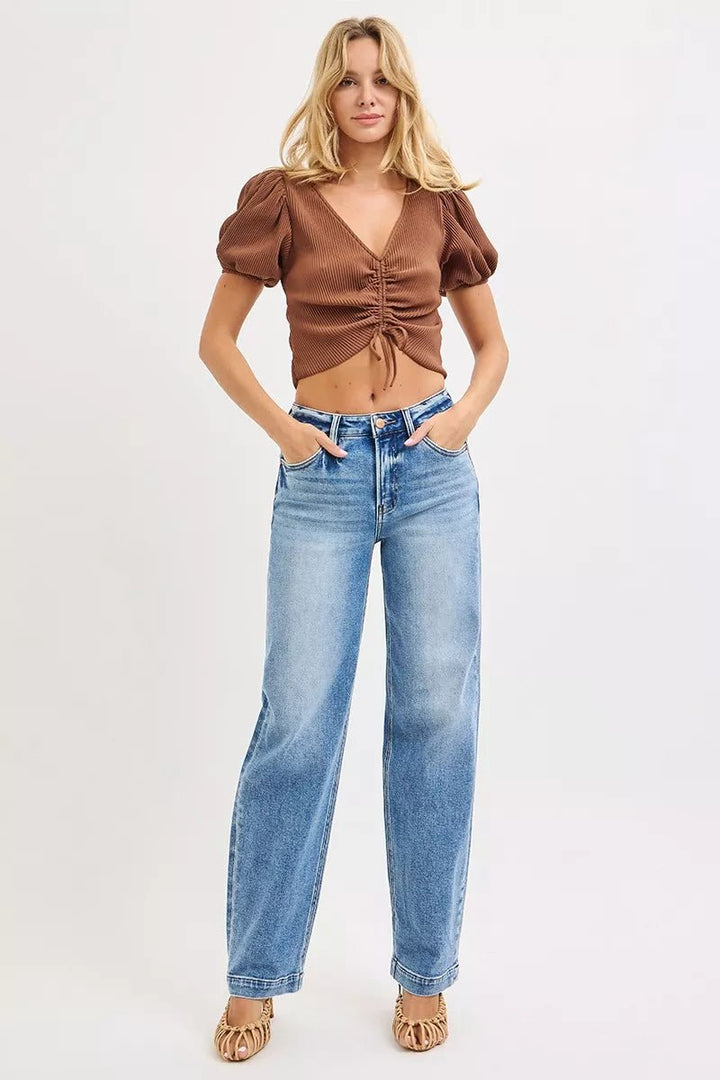 RISEN High Rise Wide Baggy Jeans - AMVIM
