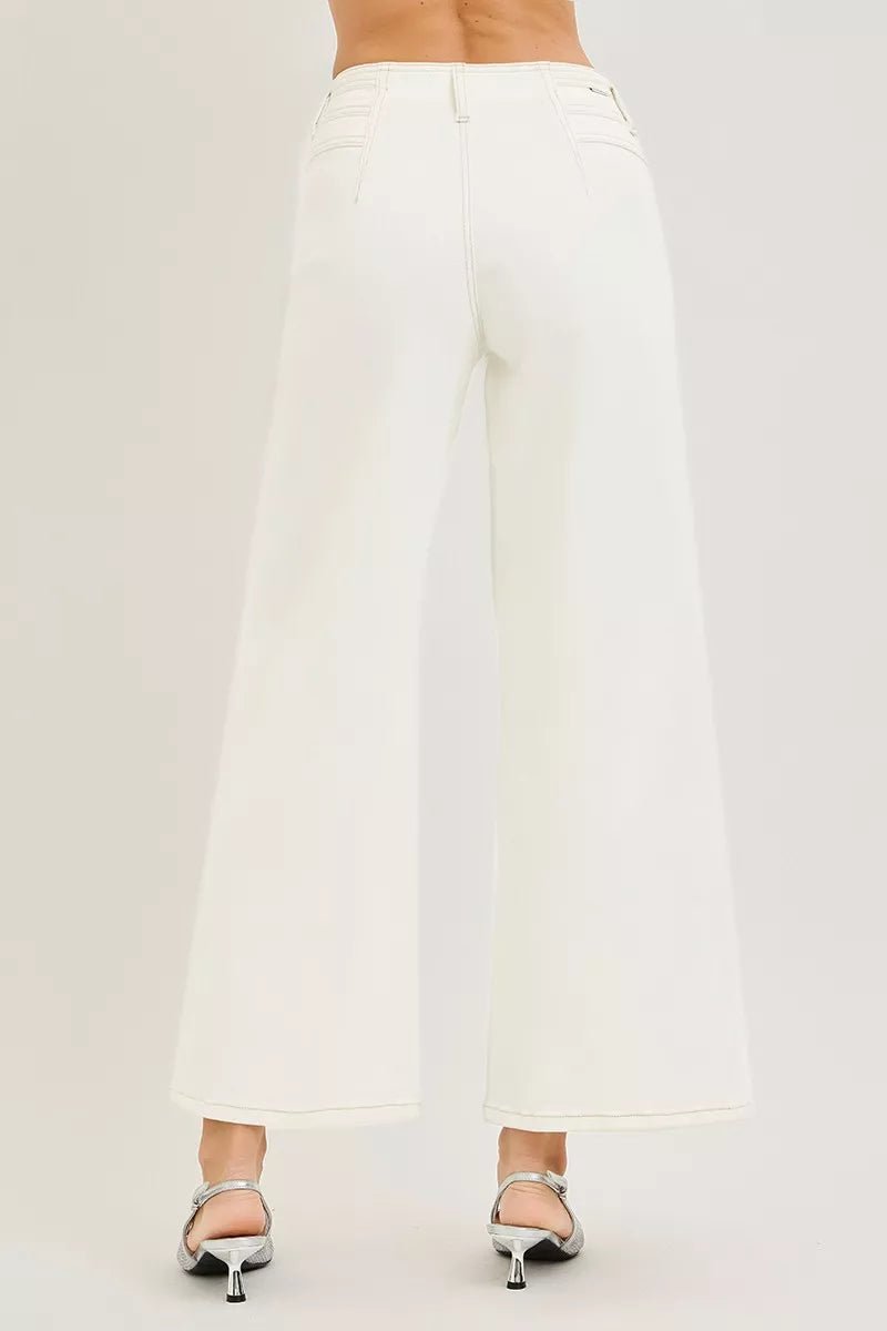 RISEN High Rise Wide Leg Ankle Pants - AMVIM