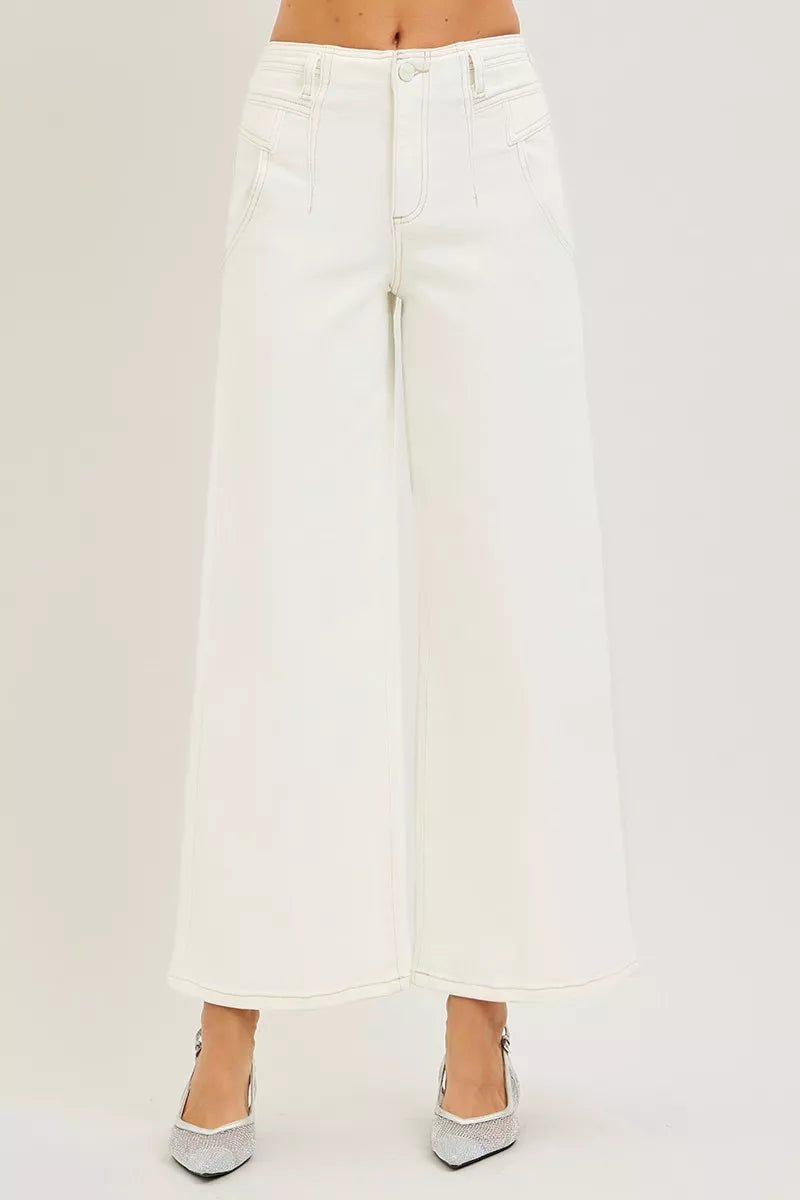 RISEN High Rise Wide Leg Ankle Pants - AMVIM