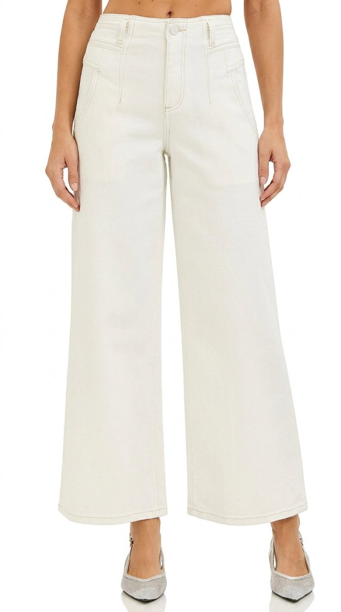 RISEN High Rise Wide Leg Ankle Pants - AMVIM