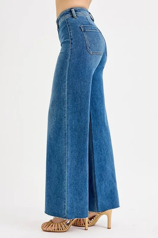 RISEN High-Waisted Wide Leg Jeans - AMVIM