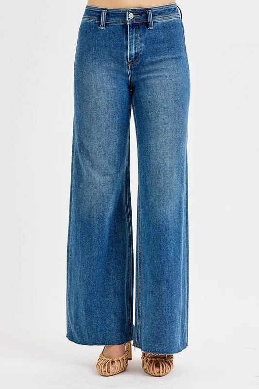 RISEN High-Waisted Wide Leg Jeans - AMVIM