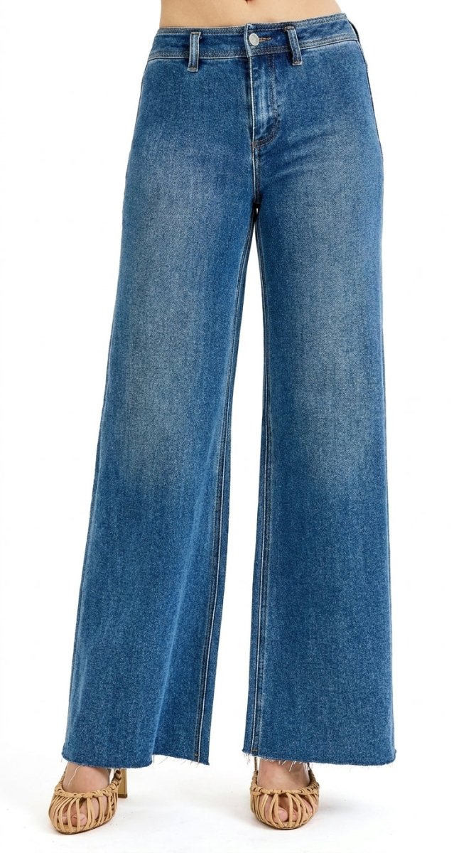 RISEN High-Waisted Wide Leg Jeans - AMVIM