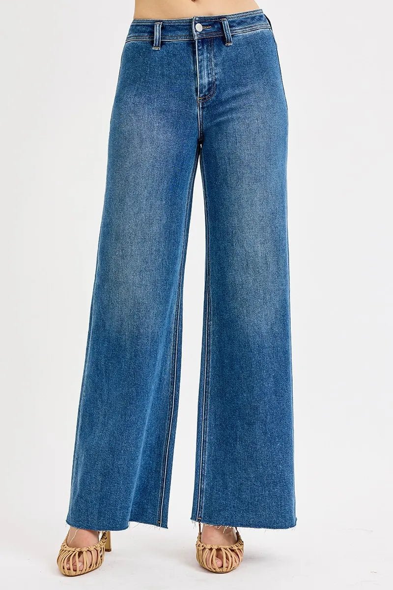 RISEN High-Waisted Wide Leg Jeans - AMVIM