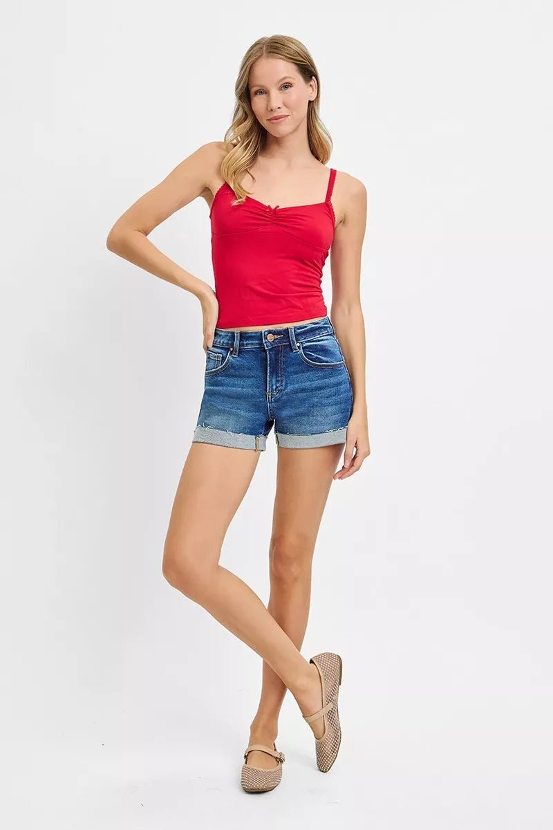 RISEN Low Rise Cuffed Shorts - AMVIM