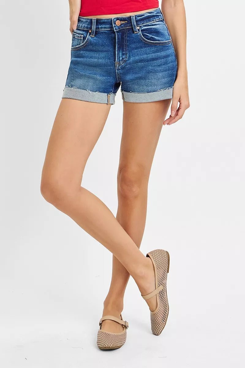 RISEN Low Rise Cuffed Shorts - AMVIM