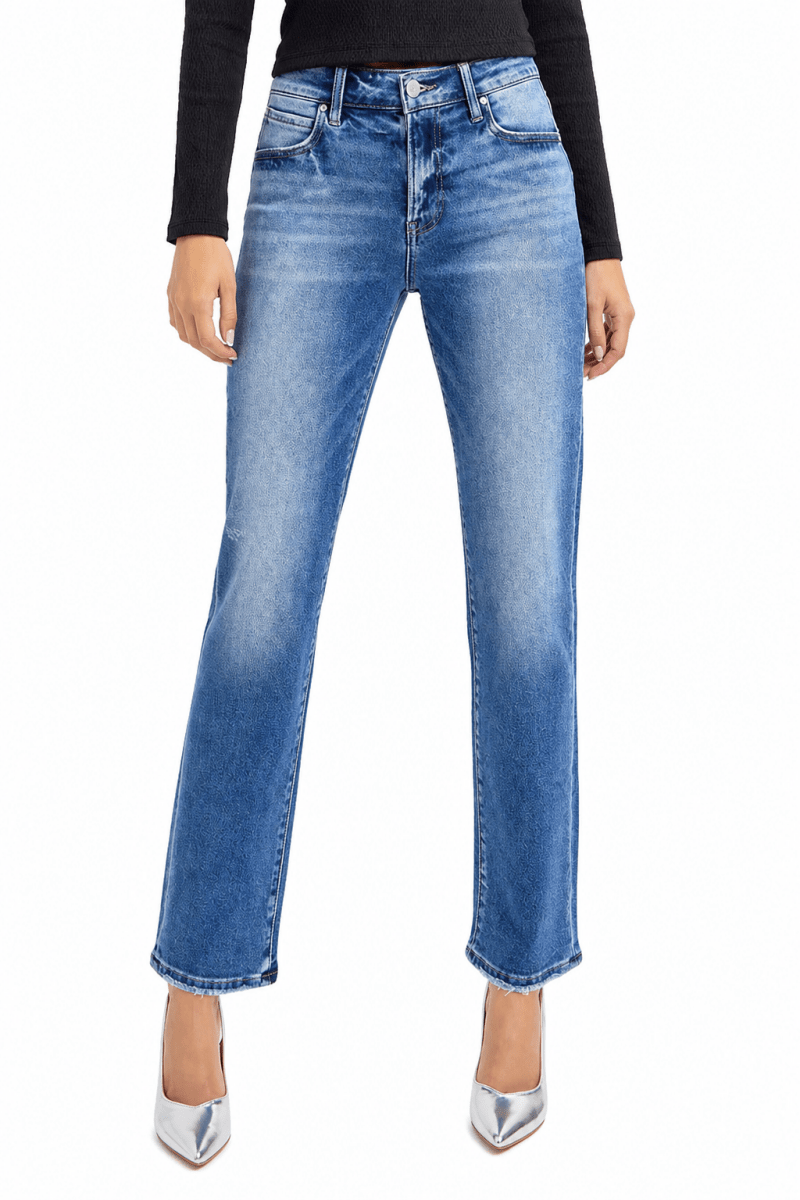 RISEN Mid Rise Ankle Tapered Jeans - AMVIM