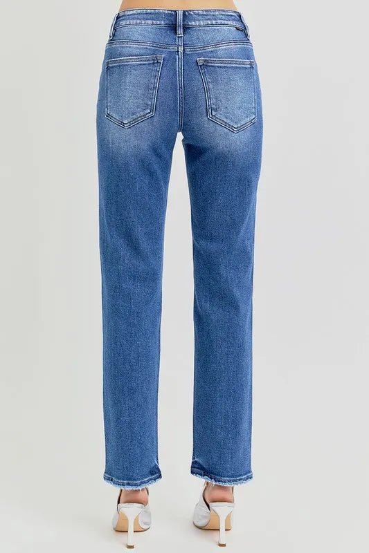 RISEN Mid Rise Ankle Tapered Jeans - AMVIM