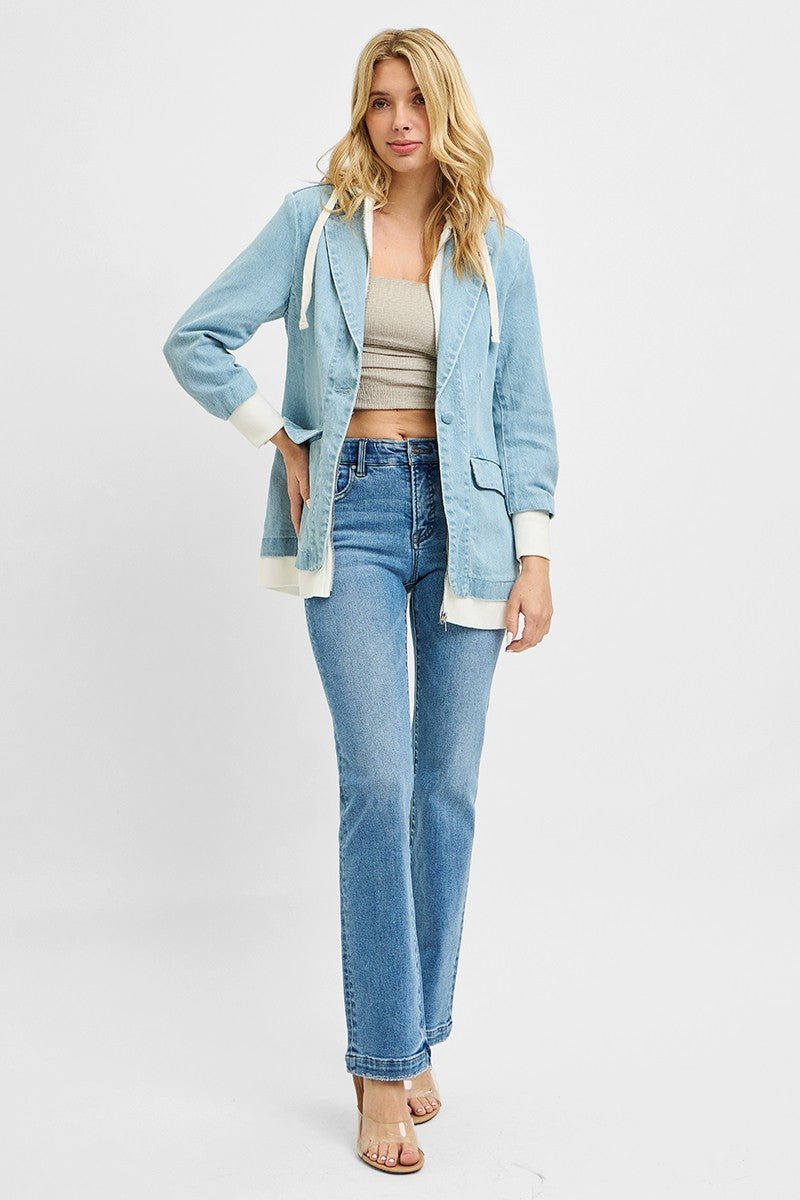 RISEN One Button Blazer with Hoodie - AMVIM