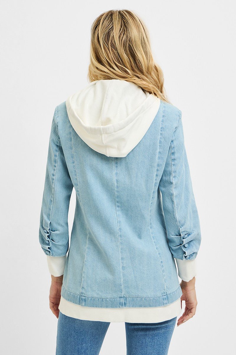 RISEN One Button Blazer with Hoodie - AMVIM
