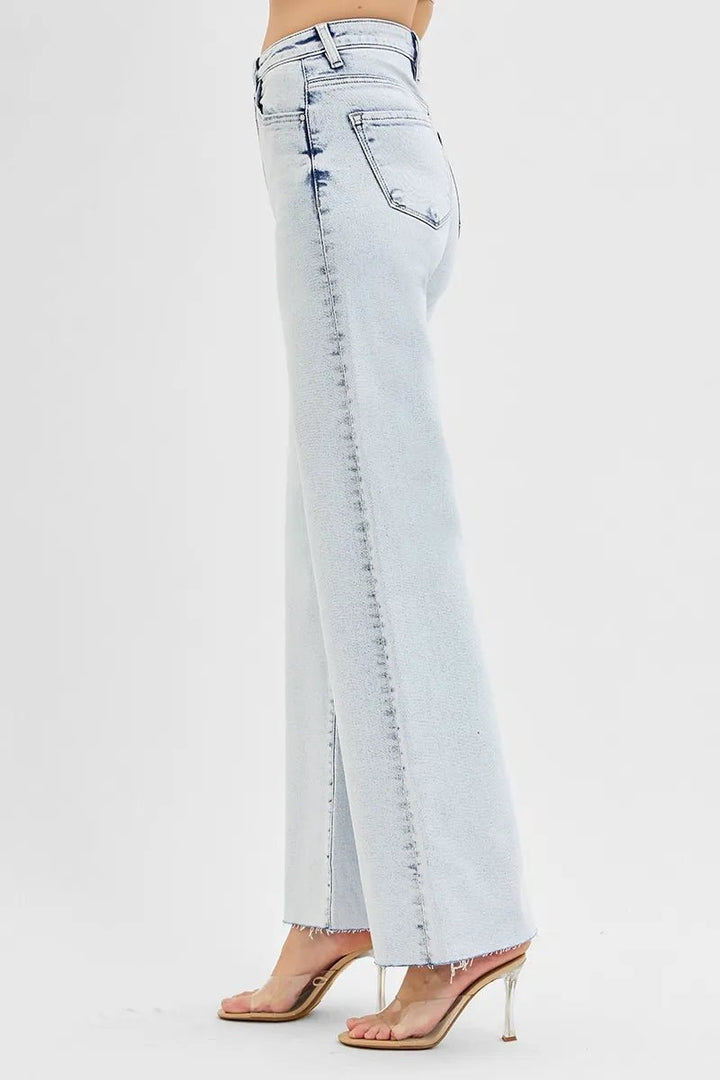 RISEN Plus Size High Rise Wide Leg Jeans - AMVIM