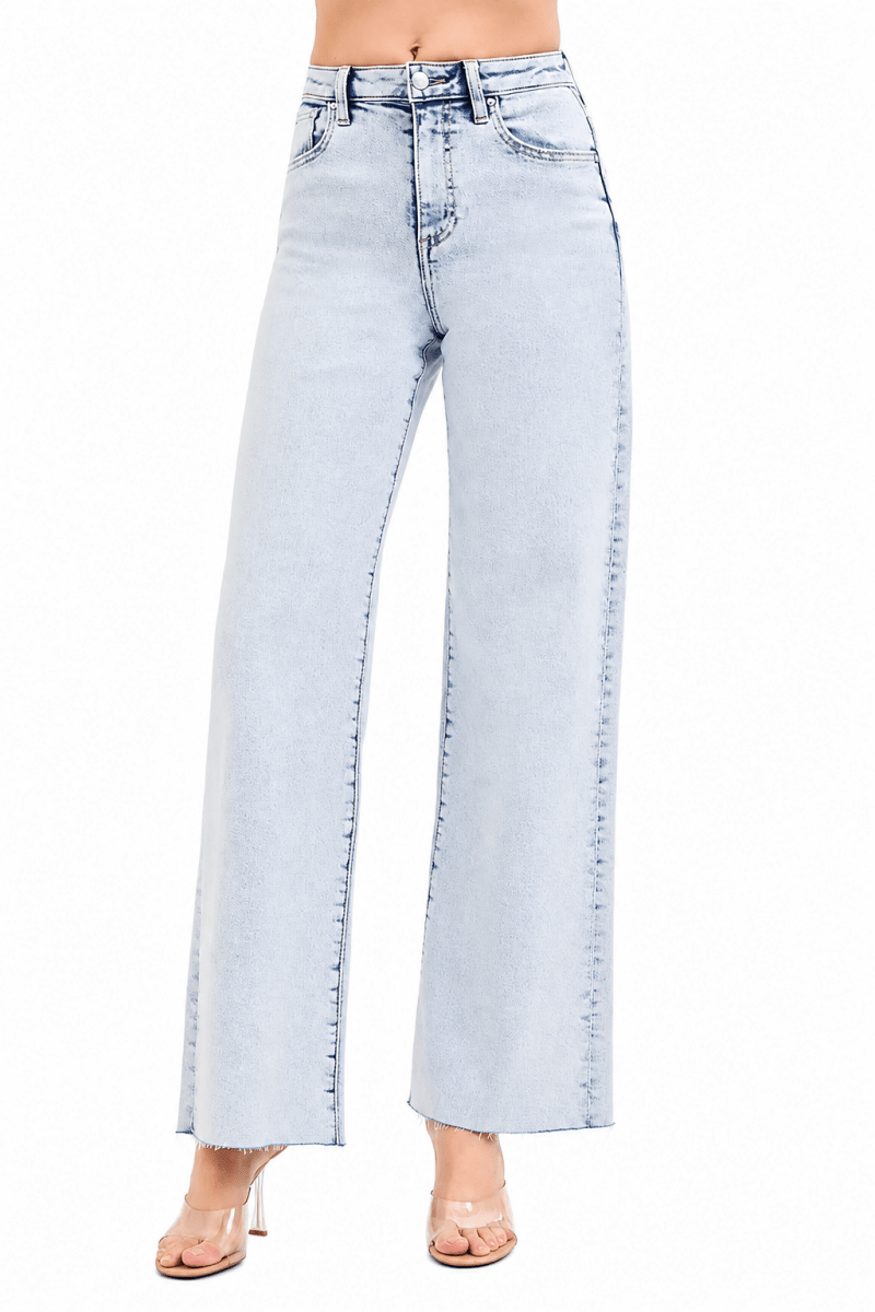 RISEN Plus Size High Rise Wide Leg Jeans - AMVIM