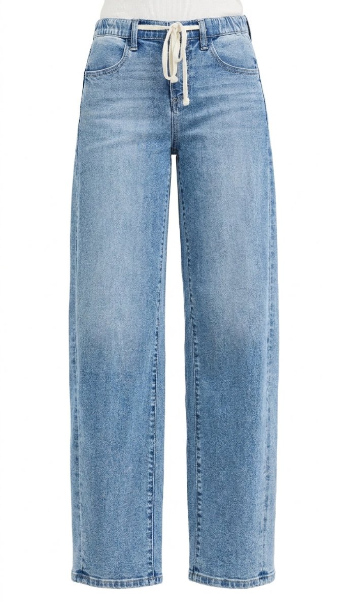 RISEN Relaxed Fit Drawstring Waist Jeans - AMVIM
