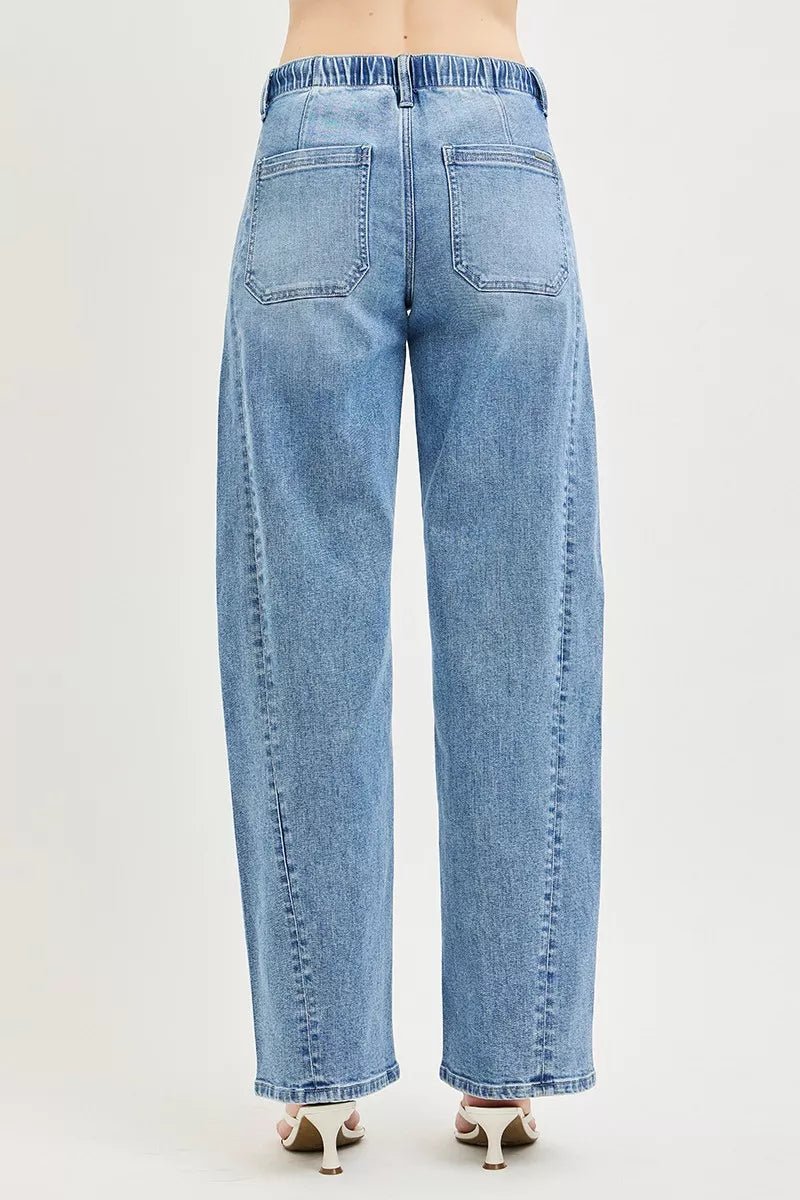 RISEN Relaxed Fit Drawstring Waist Jeans - AMVIM