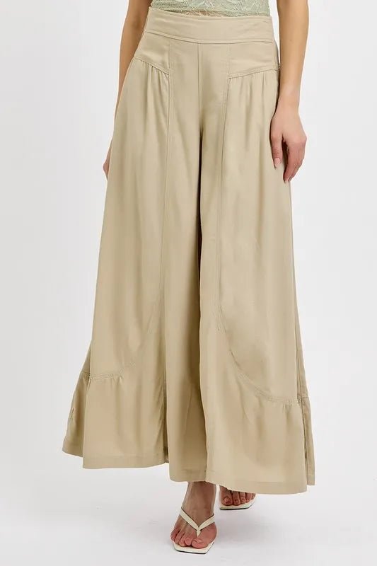 RISEN Shirred Wide Leg Pants - AMVIM