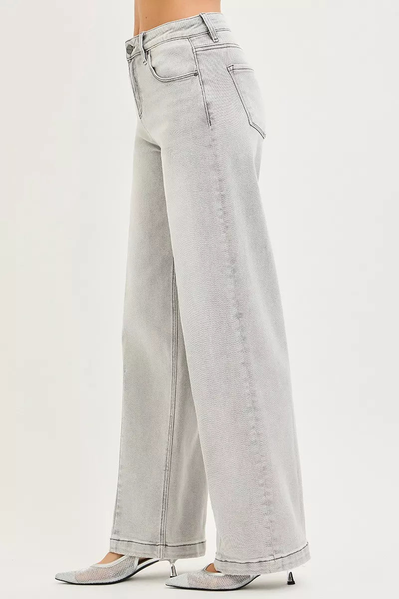 RISEN Slouchy Baggy Jeans with Contrast Stitching - AMVIM