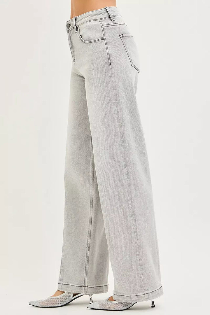 RISEN Slouchy Baggy Jeans with Contrast Stitching - AMVIM