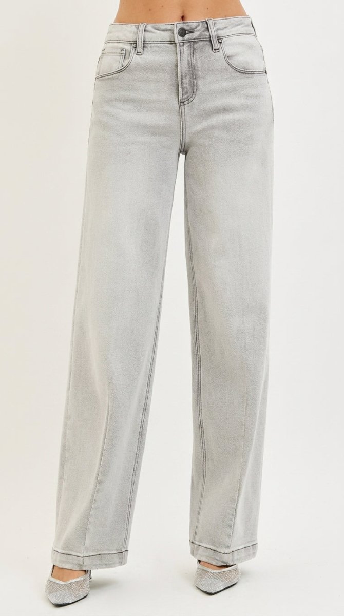 RISEN Slouchy Baggy Jeans with Contrast Stitching - AMVIM