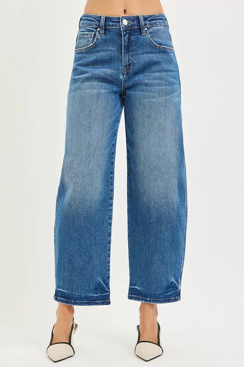 RISEN Slouchy Cropped Barrel Jeans - AMVIM