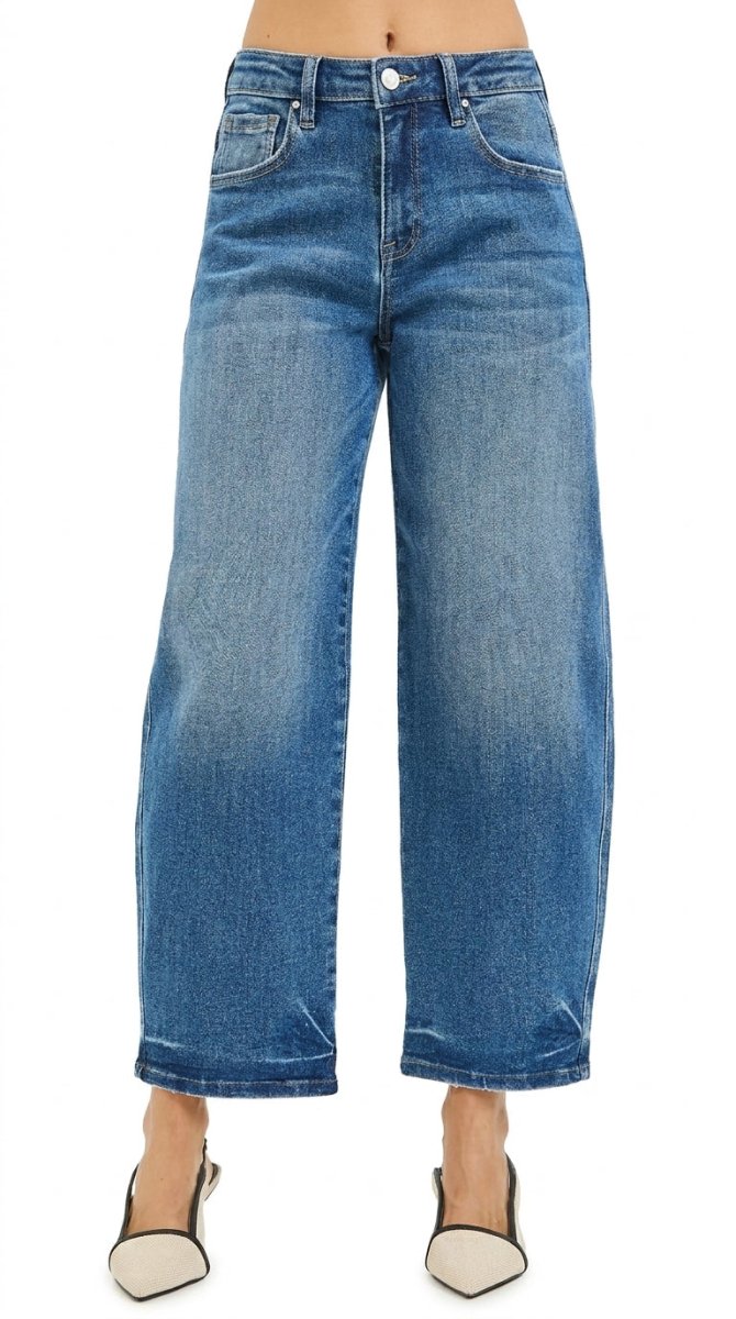 RISEN Slouchy Cropped Barrel Jeans - AMVIM