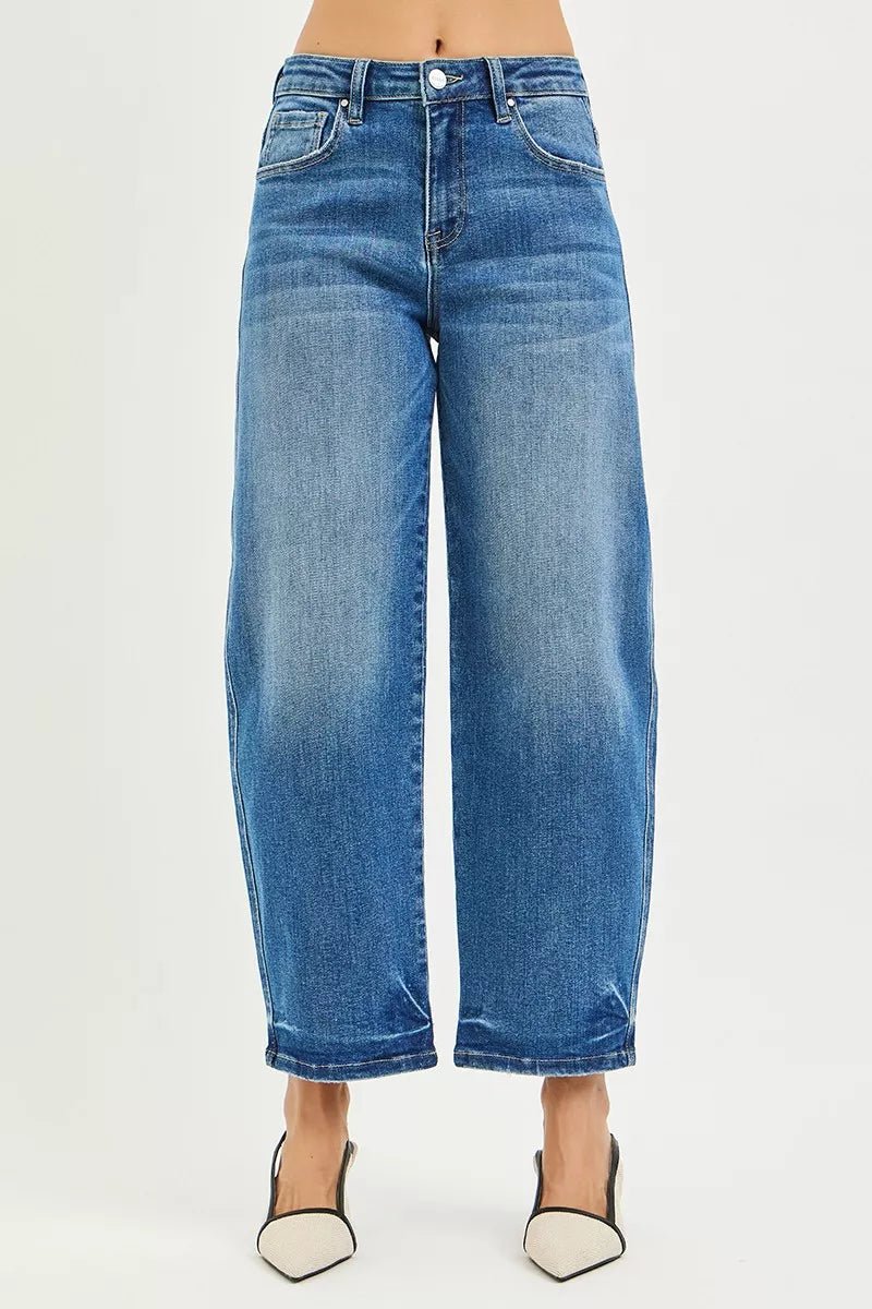 RISEN Slouchy Cropped Barrel Jeans - AMVIM