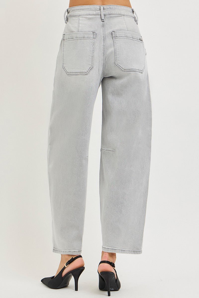RISEN Slouchy Cropped Barrel Jeans - AMVIM