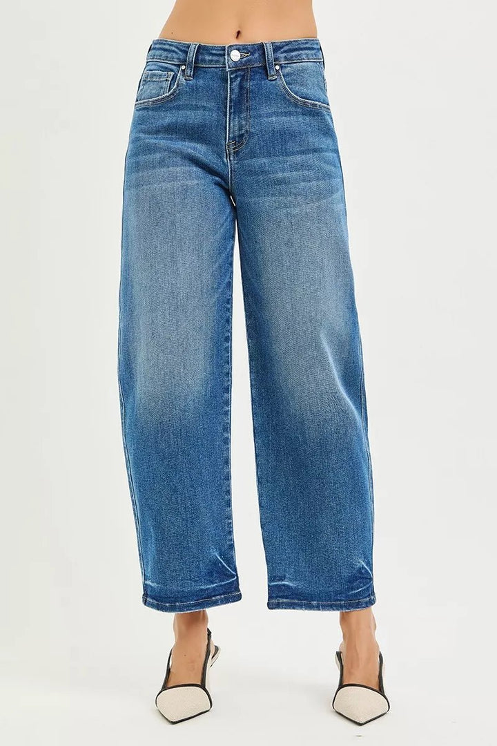 RISEN Slouchy Cropped Barrel Jeans - AMVIM