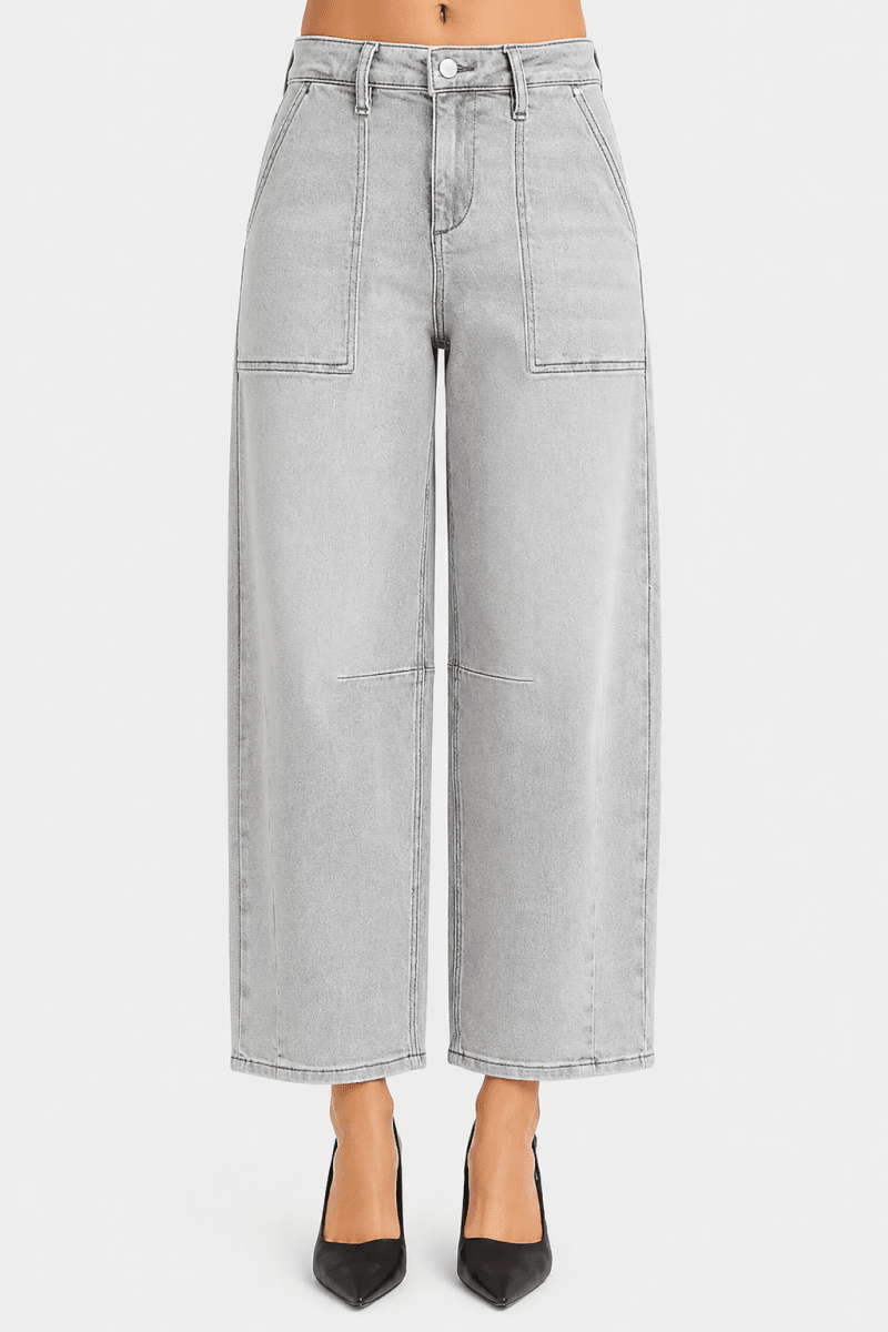 RISEN Slouchy Cropped Barrel Jeans - AMVIM
