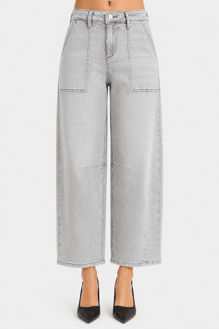 RISEN Slouchy Cropped Barrel Jeans - AMVIM