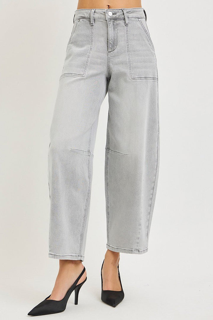 RISEN Slouchy Cropped Barrel Jeans - AMVIM