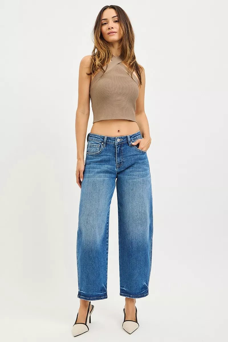 RISEN Slouchy Cropped Barrel Jeans - AMVIM