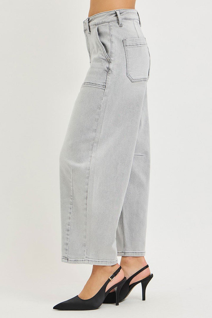 RISEN Slouchy Cropped Barrel Jeans - AMVIM