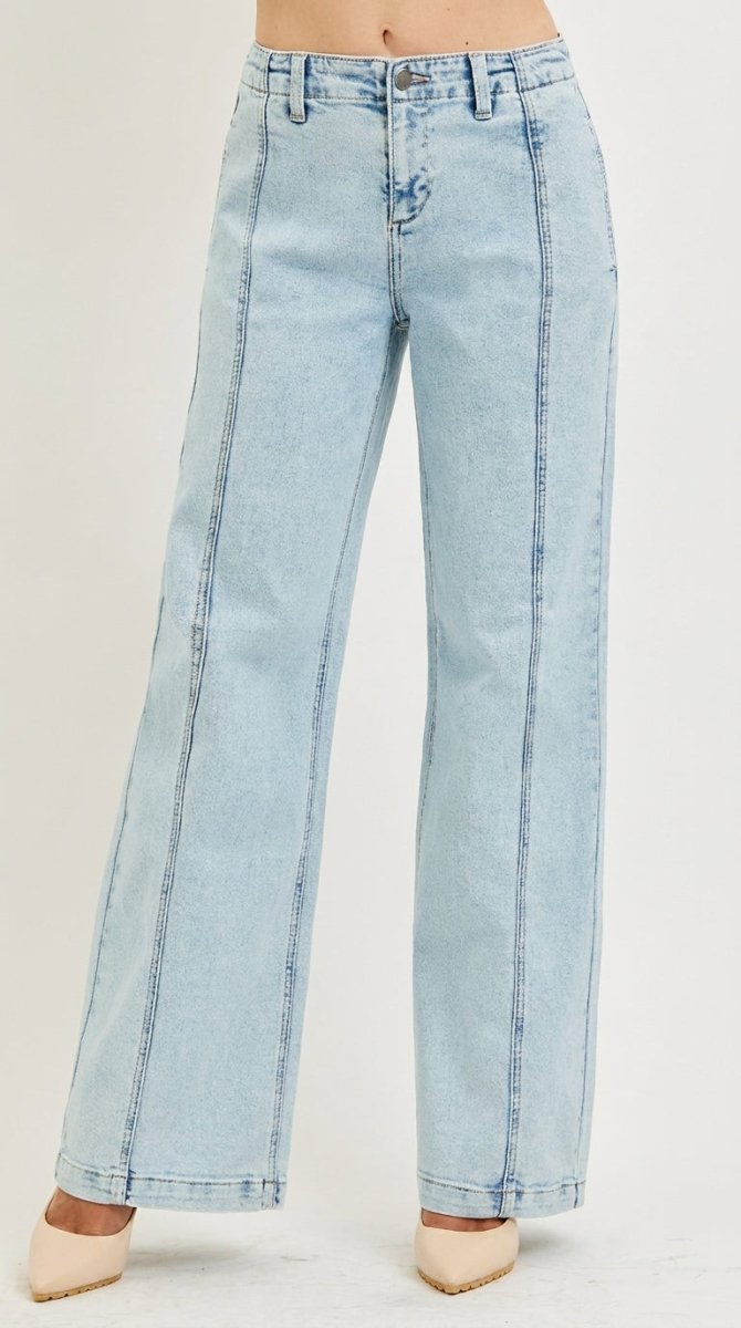 RISEN Slouchy Wide Leg Jeans - AMVIM