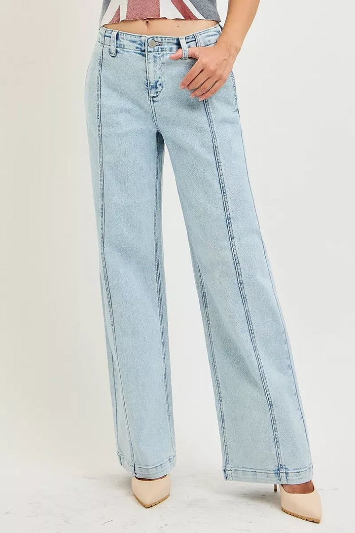 RISEN Slouchy Wide Leg Jeans - AMVIM