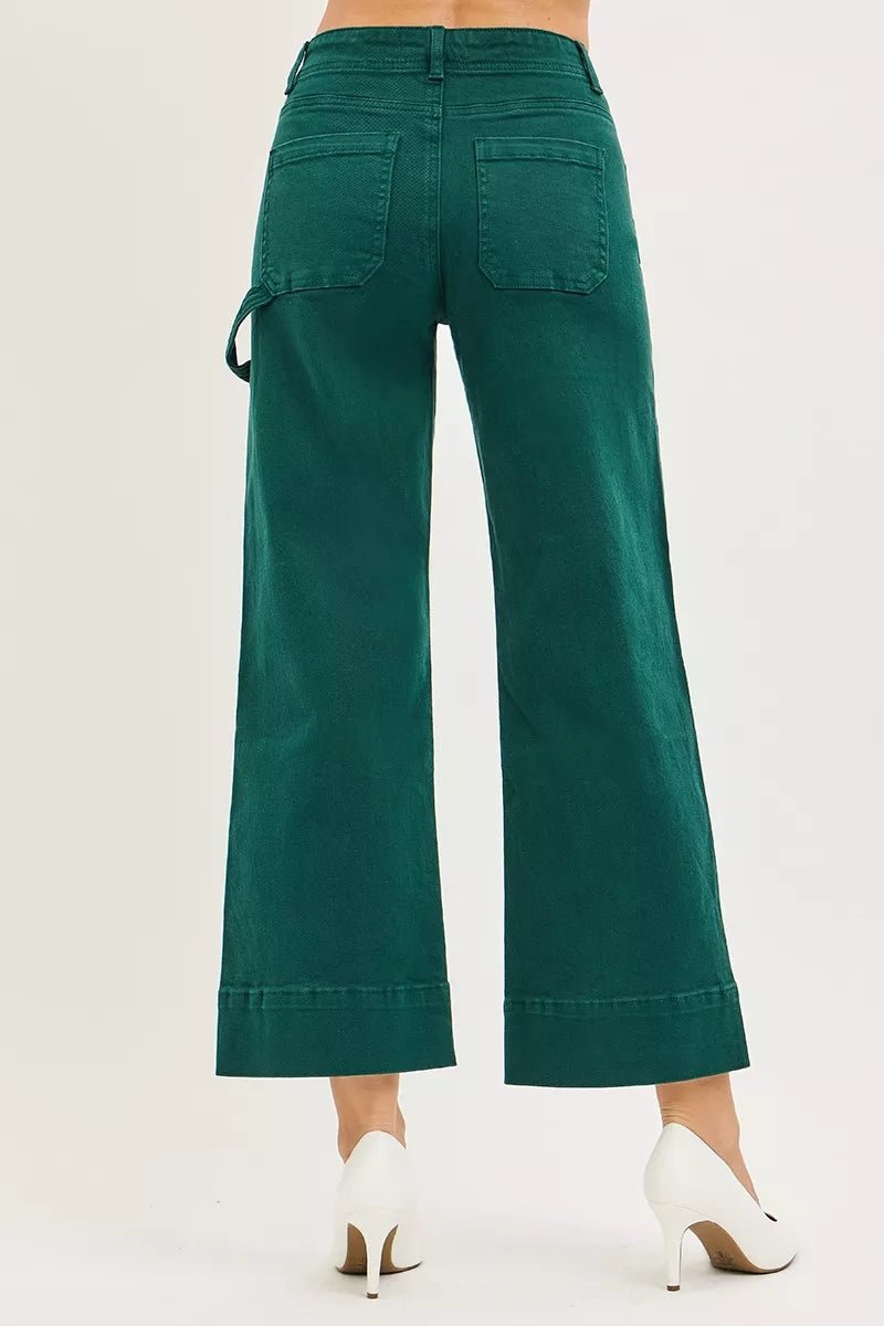 RISEN Tummy Control High Rise Crop Wide Leg Pants - AMVIM