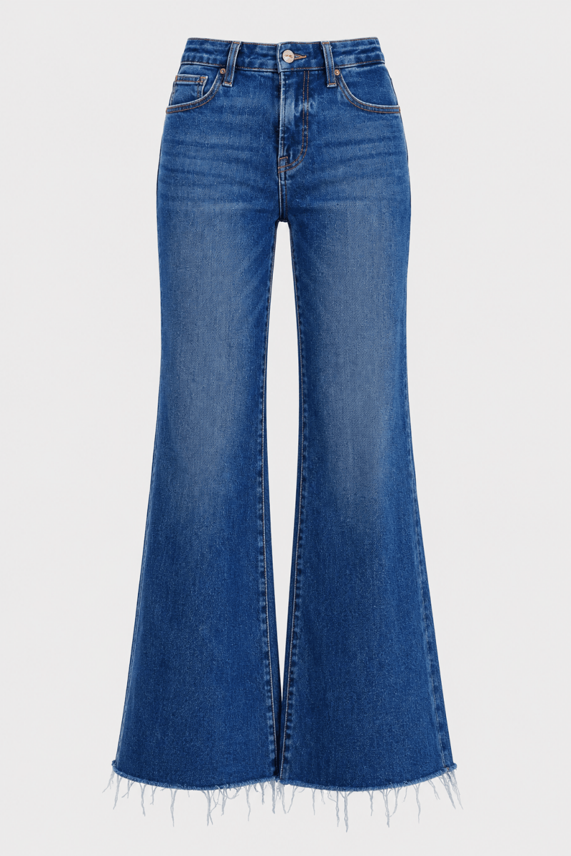RISEN Tummy Control High Rise Wide Leg Jeans - AMVIM