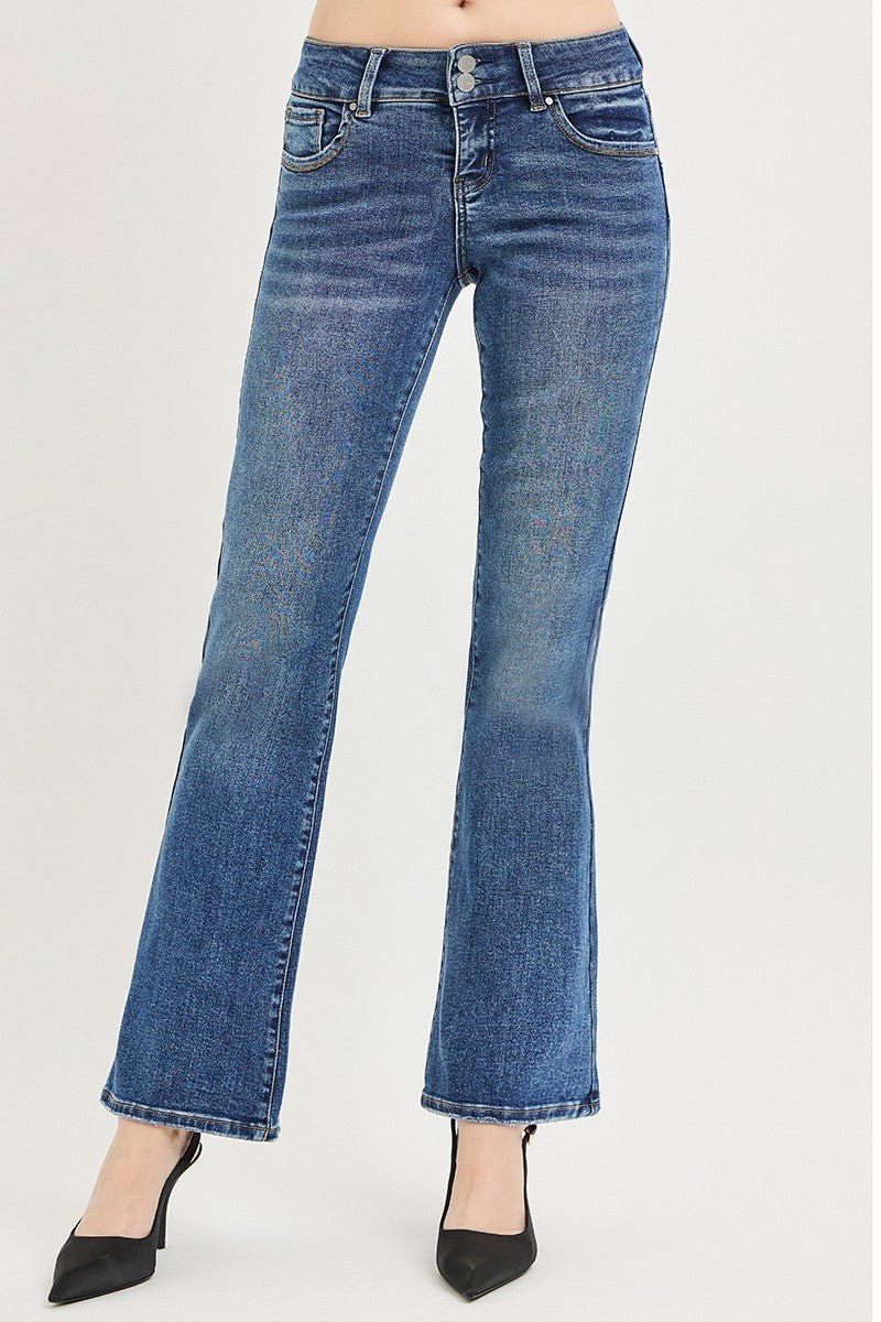RISEN Tummy Control Low Rise Bootcut Jeans - AMVIM