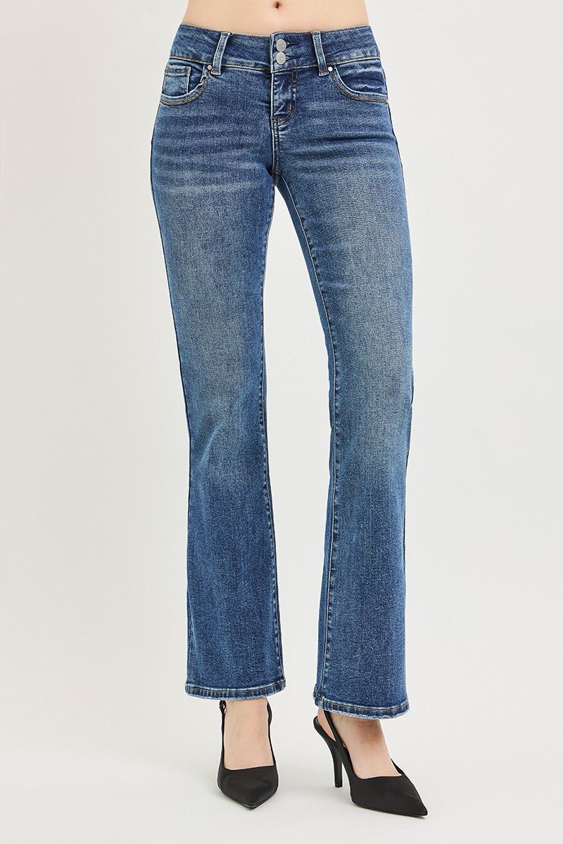 RISEN Tummy Control Low Rise Bootcut Jeans - AMVIM