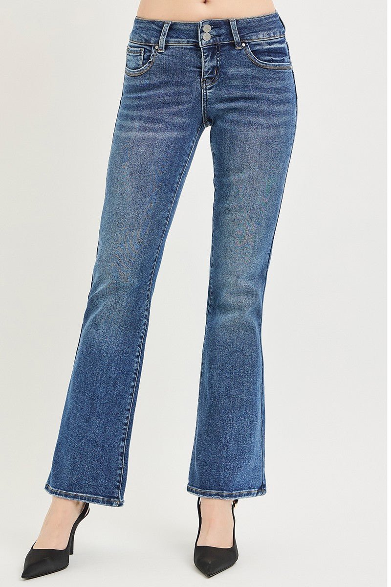 RISEN Tummy Control Low Rise Bootcut Jeans - AMVIM