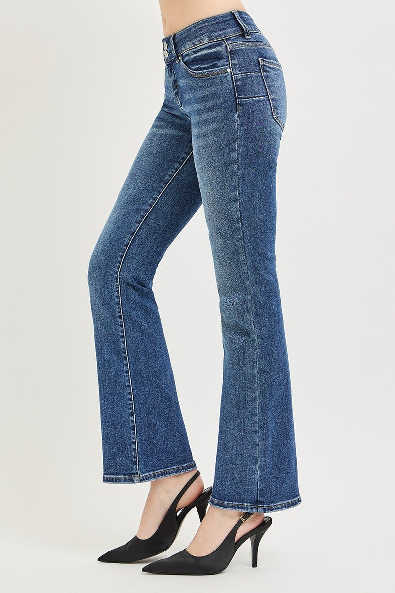 RISEN Tummy Control Low Rise Bootcut Jeans - AMVIM