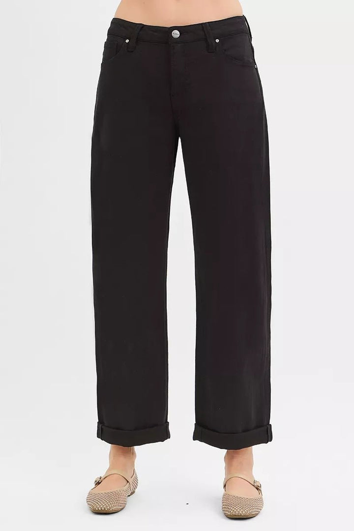 RISEN Tummy Control Mid Rise Ankle Barrel Relaxed Baggy - AMVIM