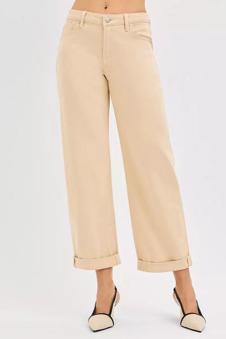 RISEN Tummy Control Mid Rise Ankle Barrel Relaxed Baggy - AMVIM