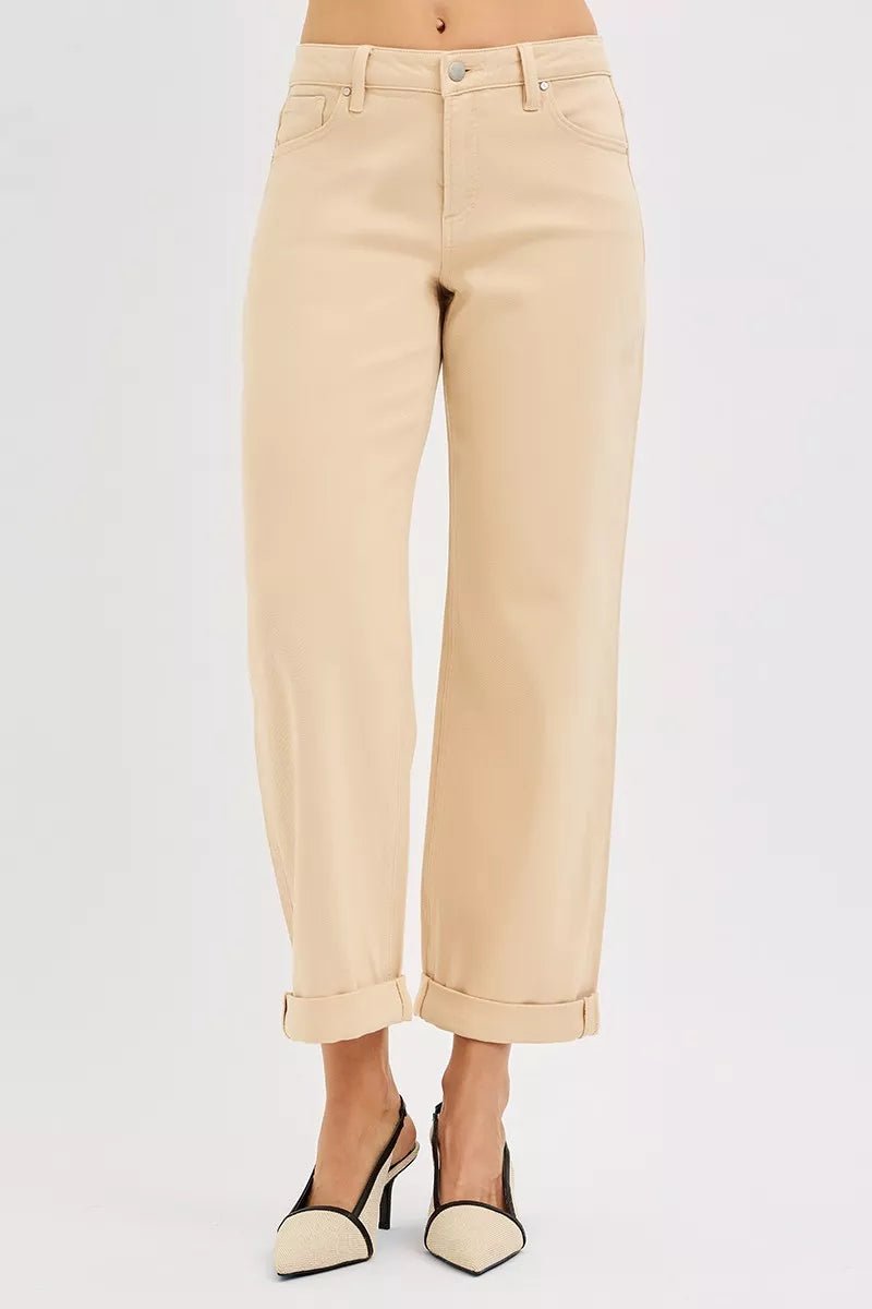 RISEN Tummy Control Mid Rise Ankle Barrel Relaxed Baggy - AMVIM