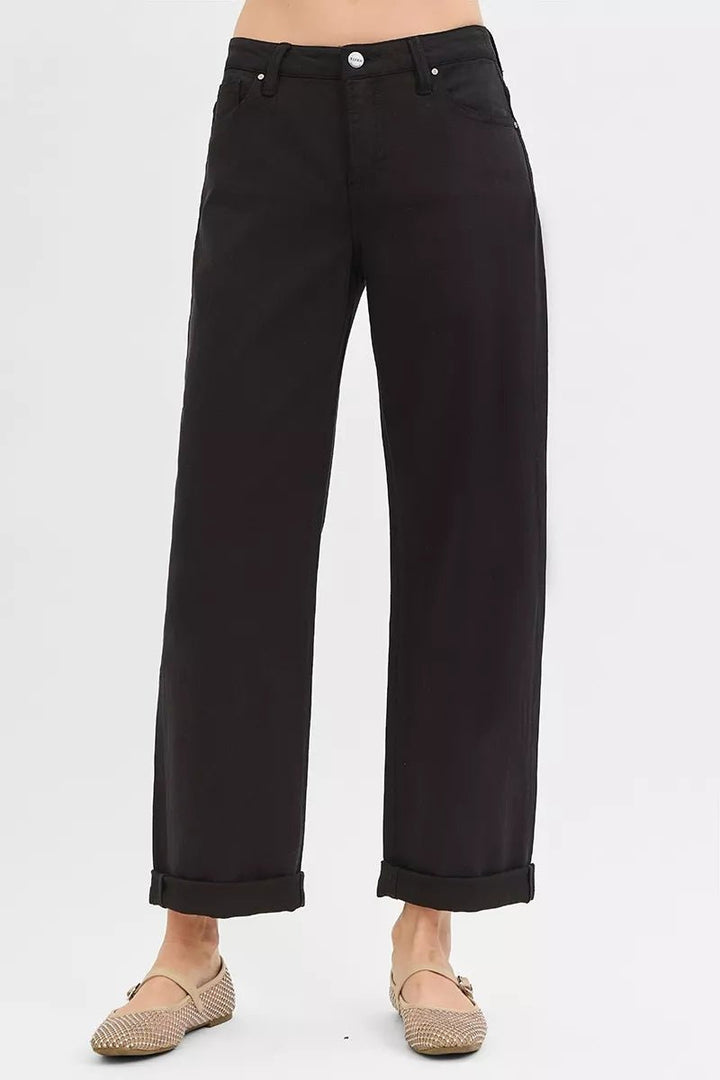 RISEN Tummy Control Mid Rise Ankle Barrel Relaxed Baggy - AMVIM