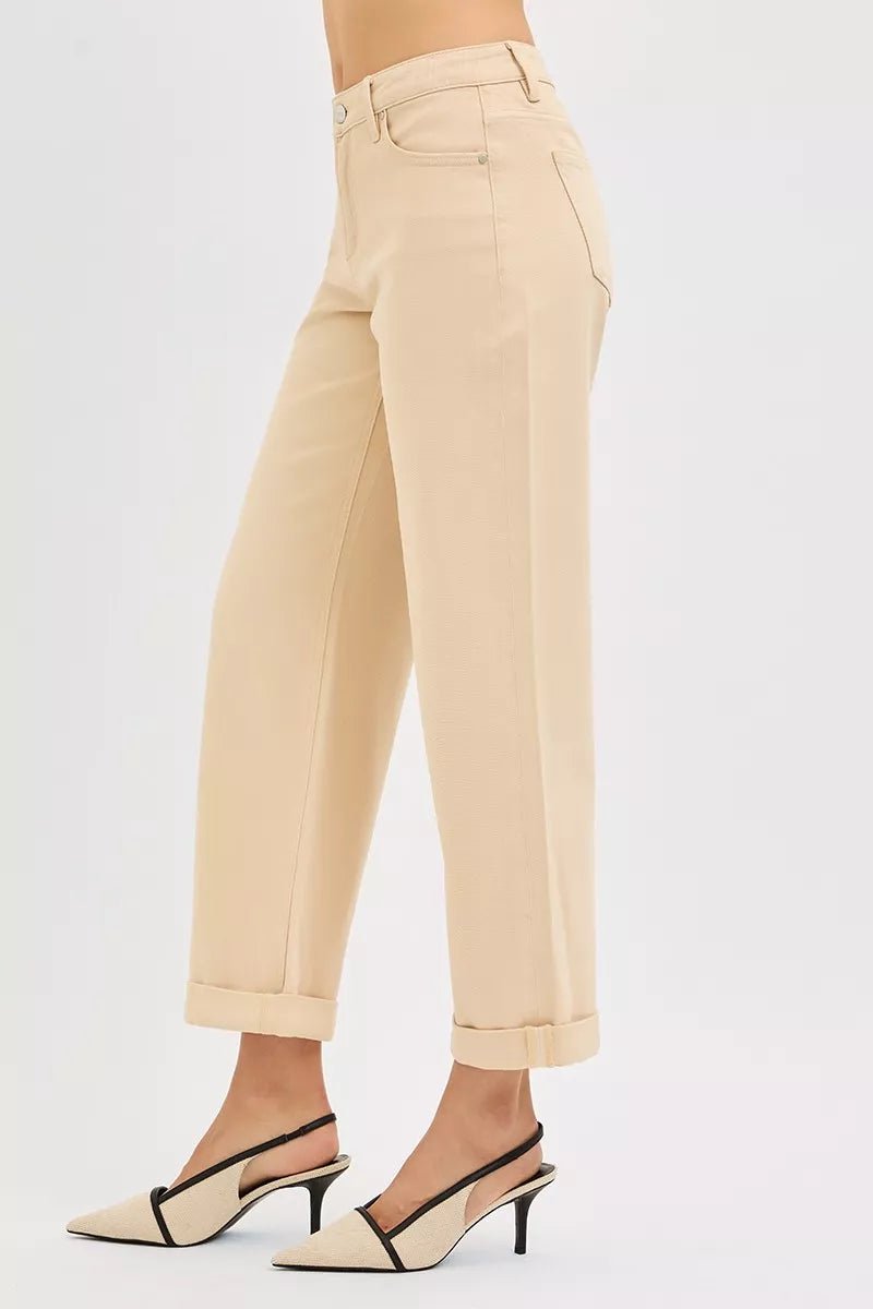 RISEN Tummy Control Mid Rise Ankle Barrel Relaxed Baggy - AMVIM
