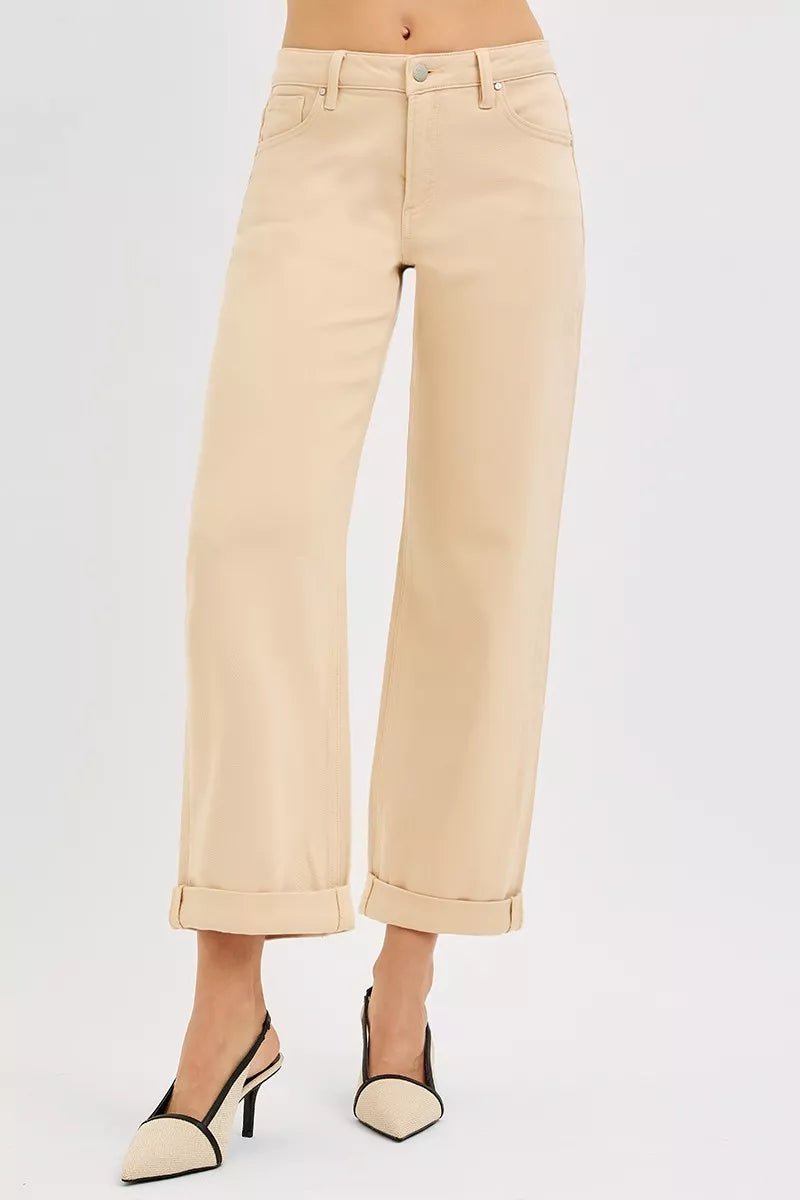 RISEN Tummy Control Mid Rise Ankle Barrel Relaxed Baggy - AMVIM