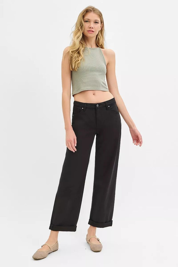 RISEN Tummy Control Mid Rise Ankle Barrel Relaxed Baggy - AMVIM